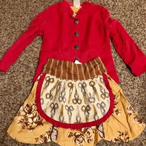 Persnickety matching ruffle jacket and apron skirt